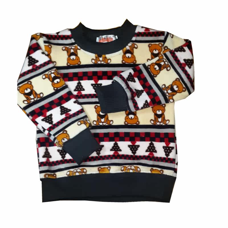 秋冬款儿童宝宝加厚<em>双面绒毛衣</em>男童小童婴儿加