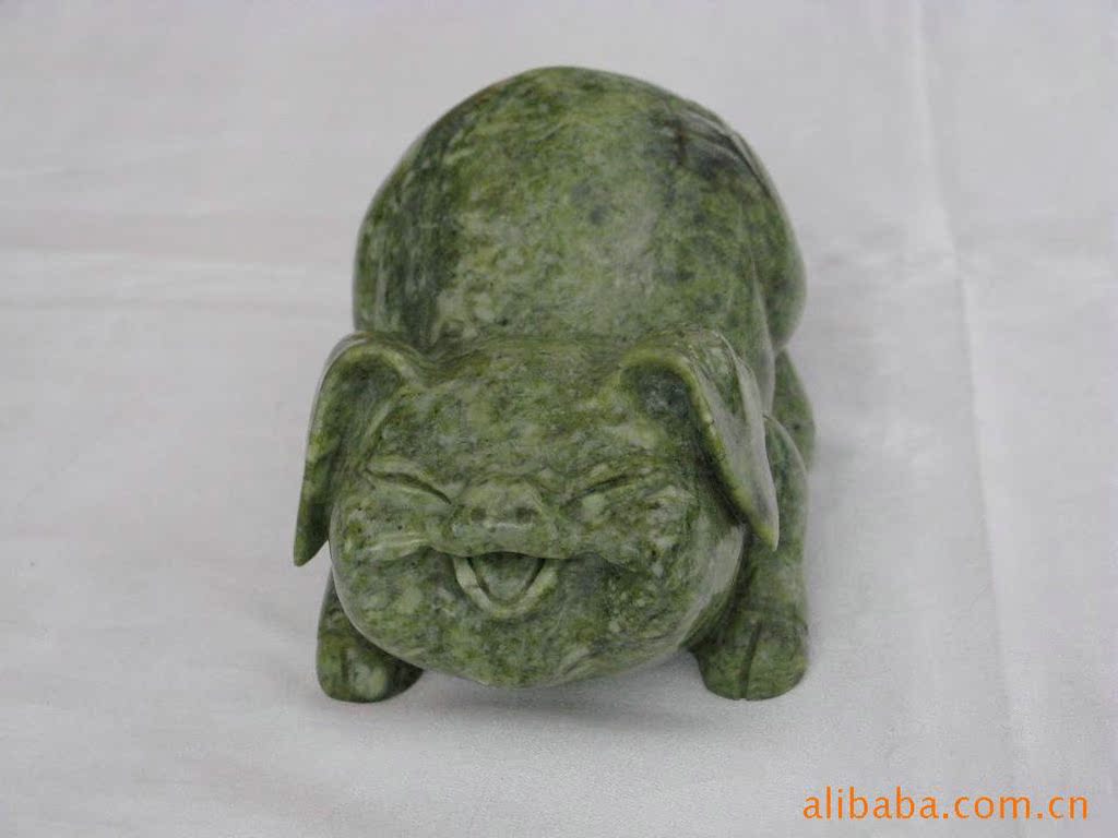 【风水开光南玉神兽麒麟、貔貅、龟生肖摆件一