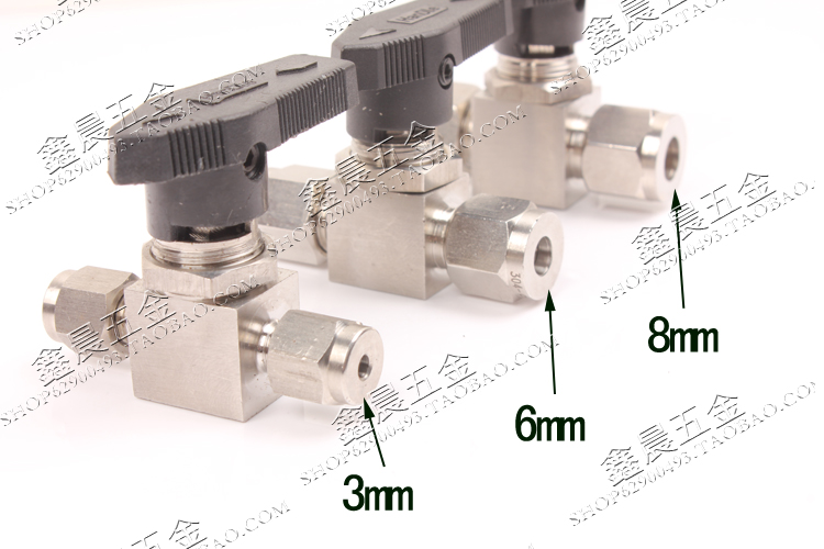 3 mm 不锈钢两通阀门 /切换阀 两通球阀 色谱配件 气路 实验室