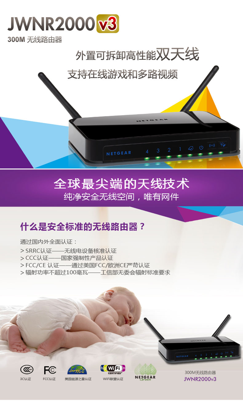 Беспроводной маршрутизатор Netgear JWNR2000 V3 300M Wifi Беспроводной маршрутизатор Netgear JWNR2000 V3 300M Wifi