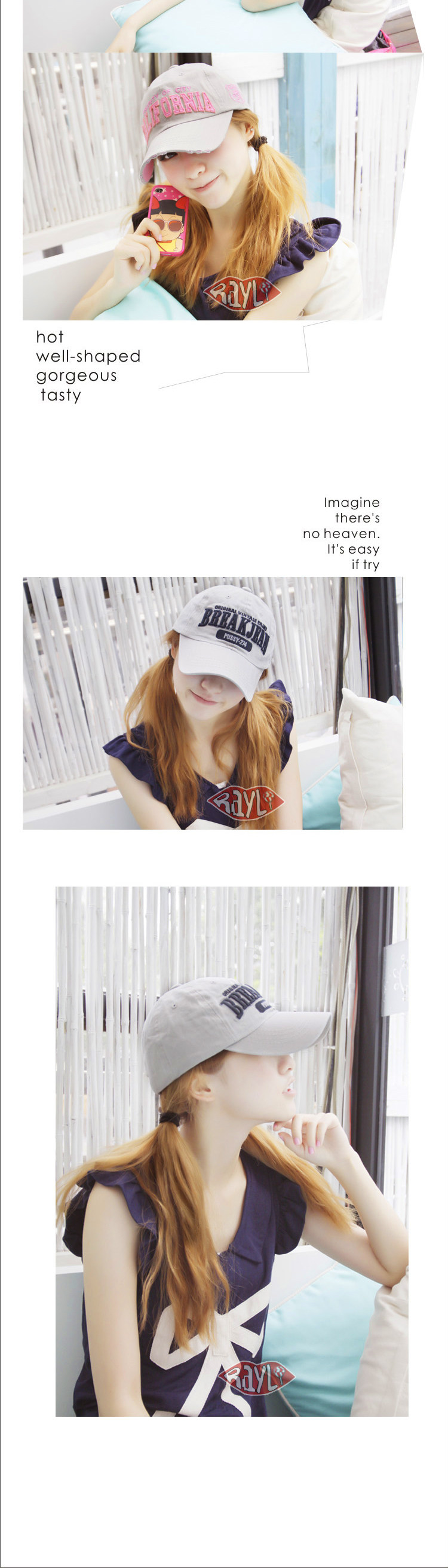 Rayli RAYLI summer of Korean men and women BREAK Cap Baseball Cap Hat fashionable genuine temperament K1017