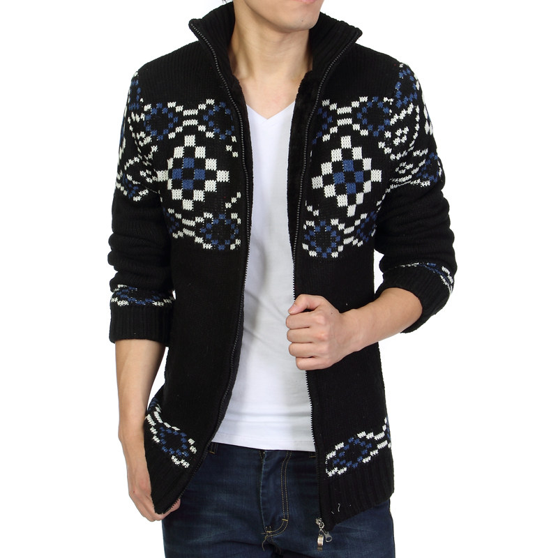 男装针织<em>开衫</em>韩版男士<em>线</em>衫线衣<em>男加</em>绒加厚毛衣