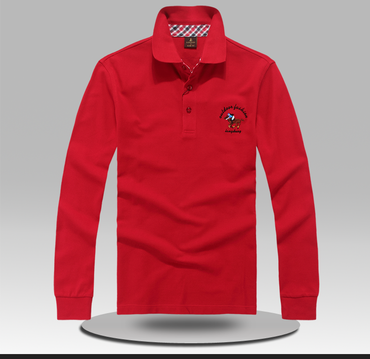 浪登 纯棉男装polo衫长袖T恤2013新款时尚翻领