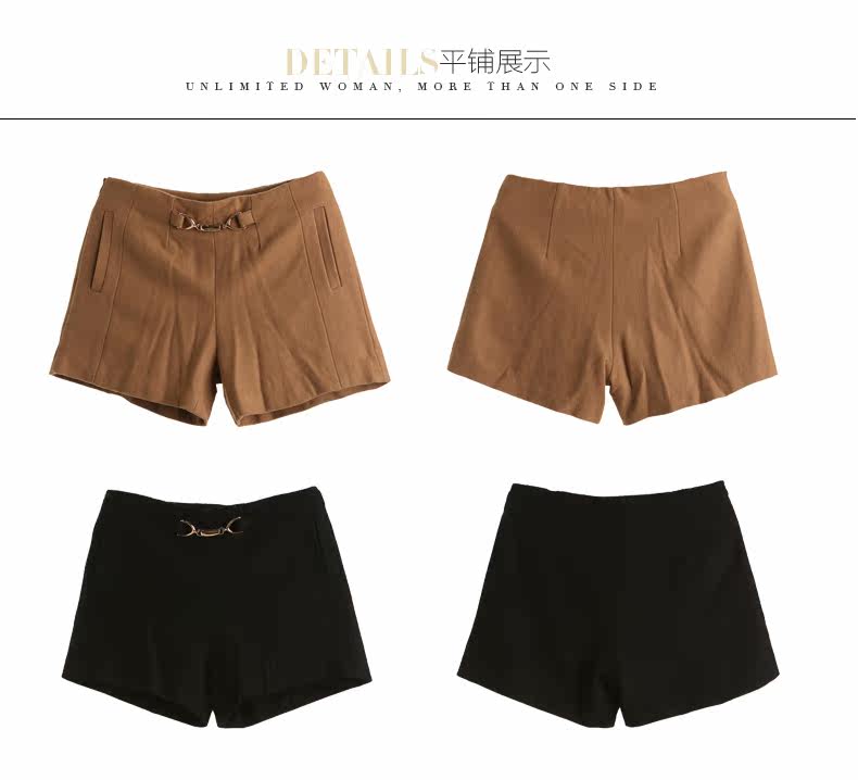 <em>红袖</em>2013<em>冬装新款</em>简约大方羊毛修身百搭<em>短裤</em>