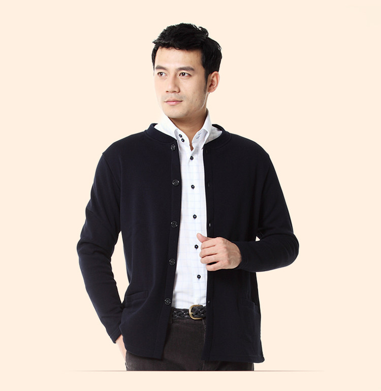 <em>保暖上衣</em>-俞兆林男士保暖<em>开衫</em> 夕阳<em>红</em>加绒加厚