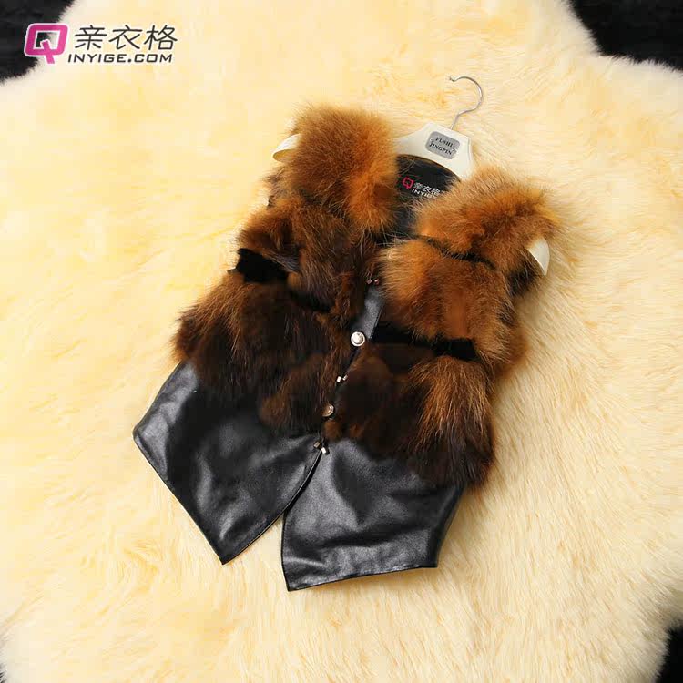 宁正品2013秋装新款貉子毛皮草<em>女短款马甲</em>绵