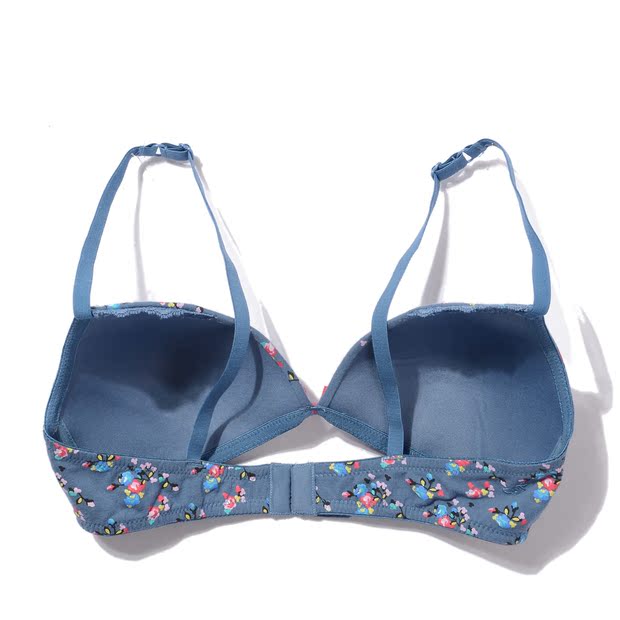 小碎花纯棉<em>文胸</em> 女生无钢圈舒适<em>胸罩</em> <em>无托</em>薄款