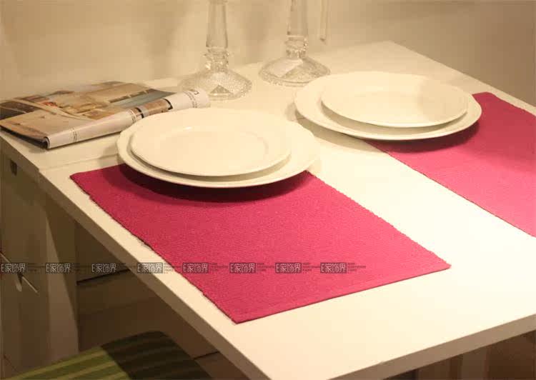 E furniture solid colors rose red simple wind table mat/placemat/cotton insulation pads