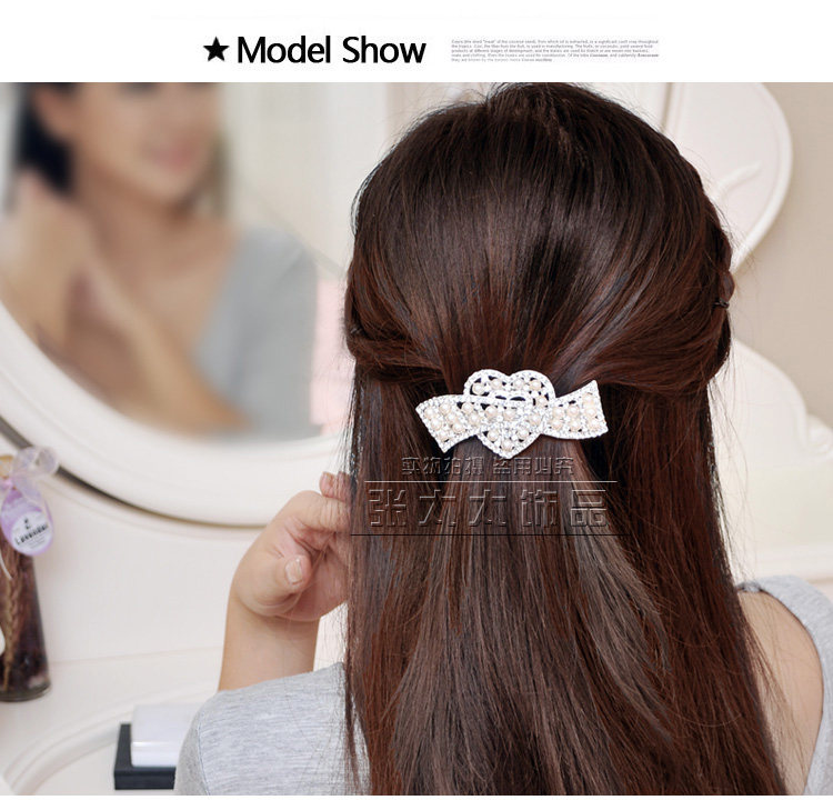 Vienna Pearl Rhinestone Heart-shaped Bridal Headdress Hairpins