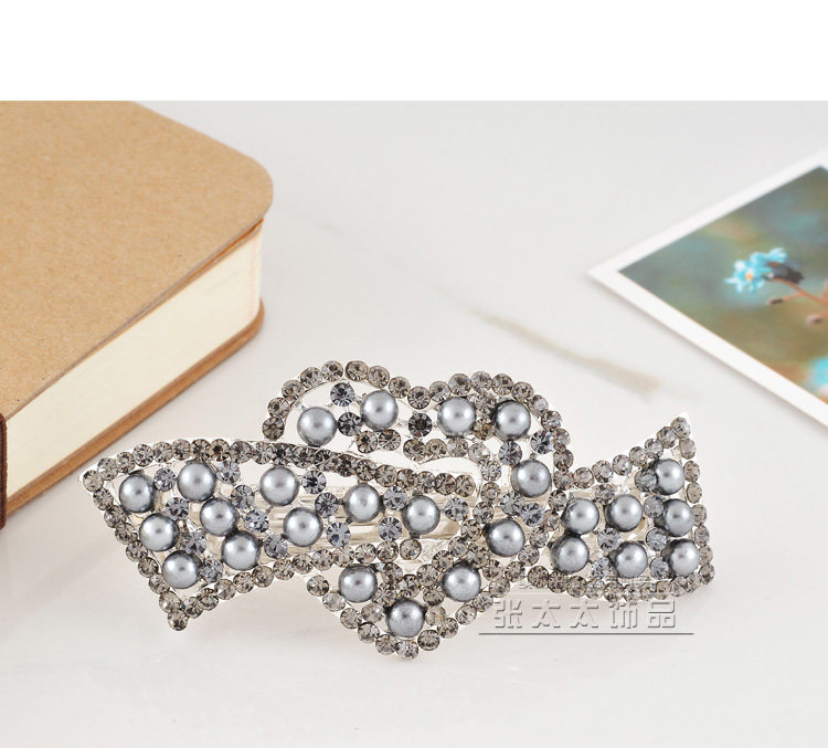 Pearl Rhinestone Heart-shaped Bridal Headdress Hairpins