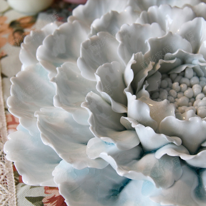 批发采购陶瓷工艺品-手捏影青\/陶瓷手捏花\/挂墙