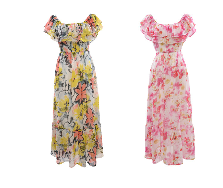 Lemon-tree New Korean Wrapped Beach Bohemian Chiffon Skirt Floor Long Skirt