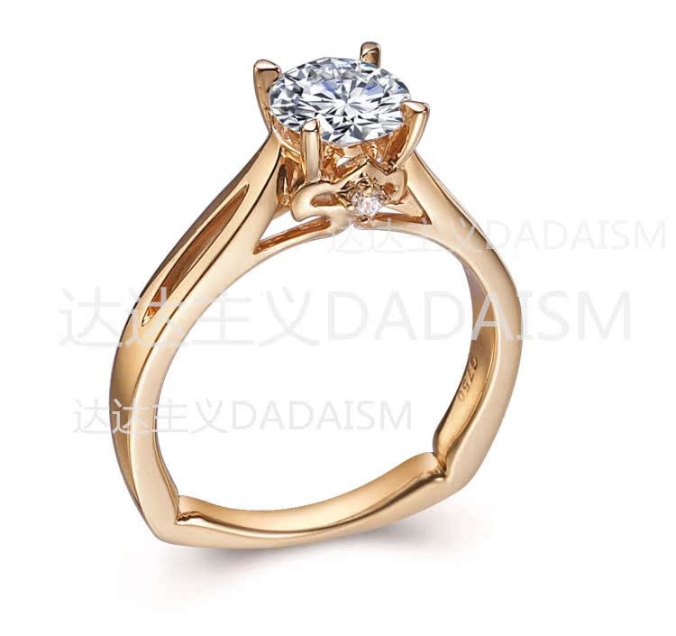 钻戒正品 一克拉<em>女戒</em>婚戒指莫桑钻石<em>周大福</em>裸