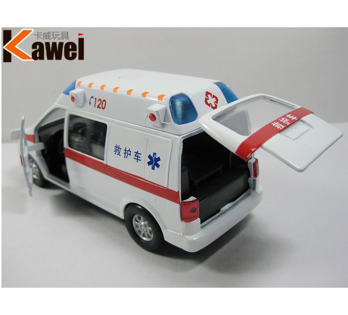 【120救护车玩具 合金回力车玩具 声光版 智权