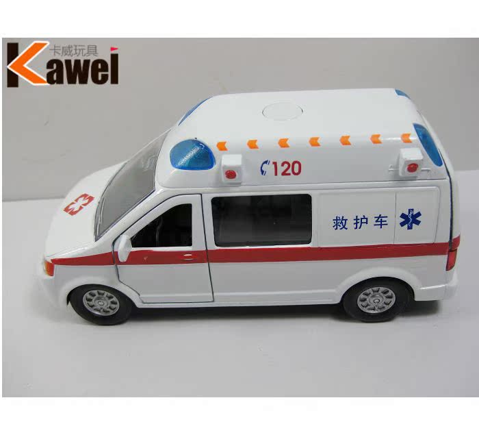 【120救护车玩具 合金回力车玩具 声光版 智权