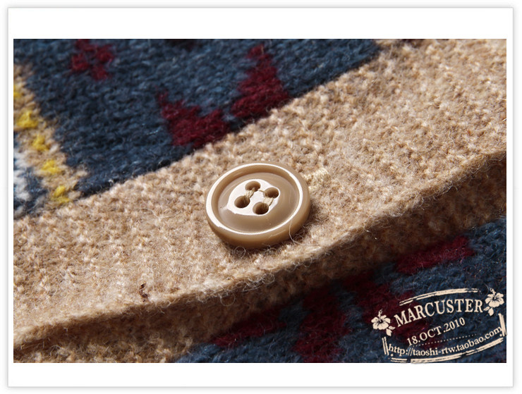 TW 2013秋新款女装复古提花V领羊毛<em>马甲</em>背心