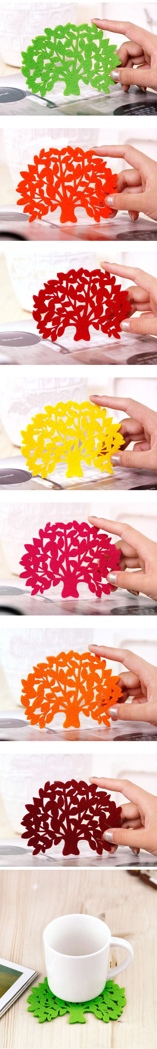 Life Eyes Drake creative eco-felt coasters mats lovely non-woven insulation pads 100 Pack email