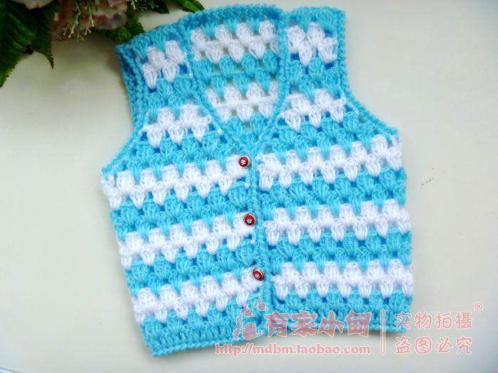妈妈纯手工编织<em>儿童</em>毛线<em>背心</em>钩针<em>毛衣</em>手工宝宝