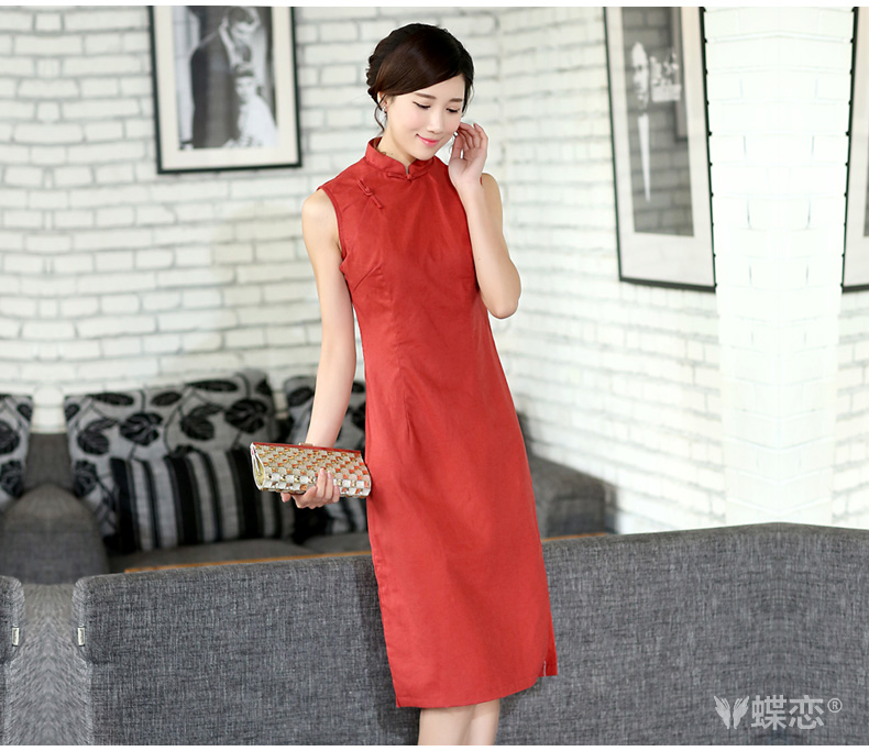 Butterfly Lovers 2015 spring new women with improved daily Korea cheongsam dress dresses sleeveless cotton the cheongsam 45,004 scarlet XXL pictures, price, brand platters! Elections are good character, the national distribution, so why buy now enjoy more preferential! Health