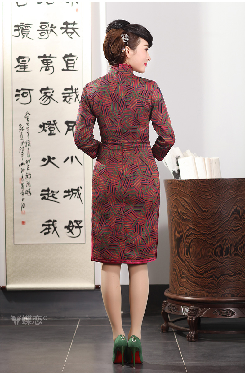 Butterfly Lovers 2015 spring new improved stylish Silk Cheongsam dress retro fragrant cloud yarn long-sleeved robes 51,225 geometry - new pre-sale 10 days XXL pictures, price, brand platters! Elections are good character, the national distribution, so why buy now enjoy more preferential! Health