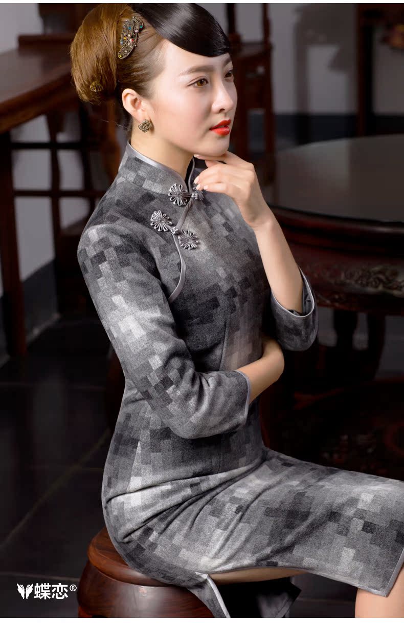 Butterfly Lovers spring 2015 the new, improved stylish 7 cuff cheongsam dress retro long Chinese qipao dress 49,054 gray mosaic XXL pictures, price, brand platters! Elections are good character, the national distribution, so why buy now enjoy more preferential! Health