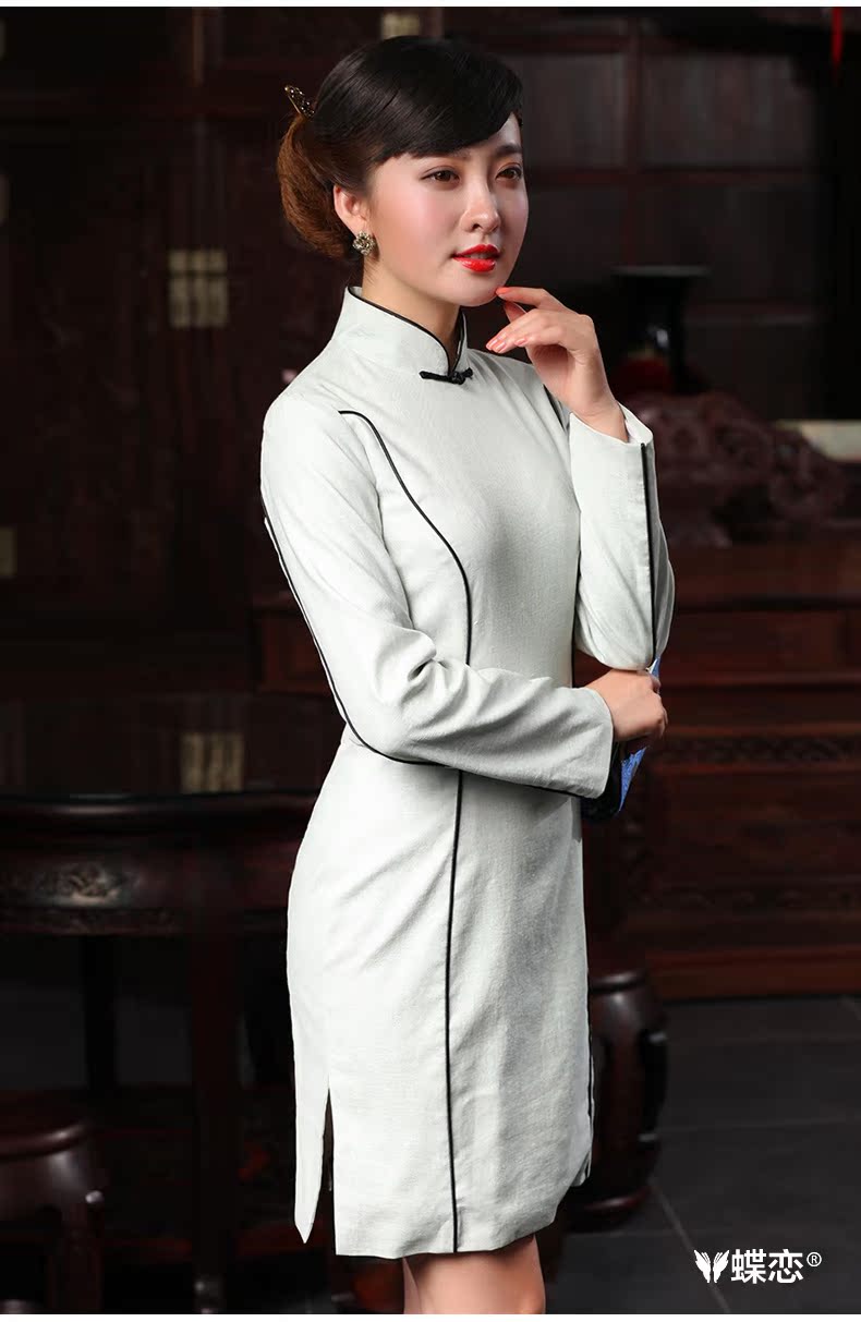 Butterfly Lovers 2015 spring new cheongsam dress retro improved fashion cheongsam dress Daily Beauty dresses 48,010 silver gray XXL pictures, price, brand platters! Elections are good character, the national distribution, so why buy now enjoy more preferential! Health