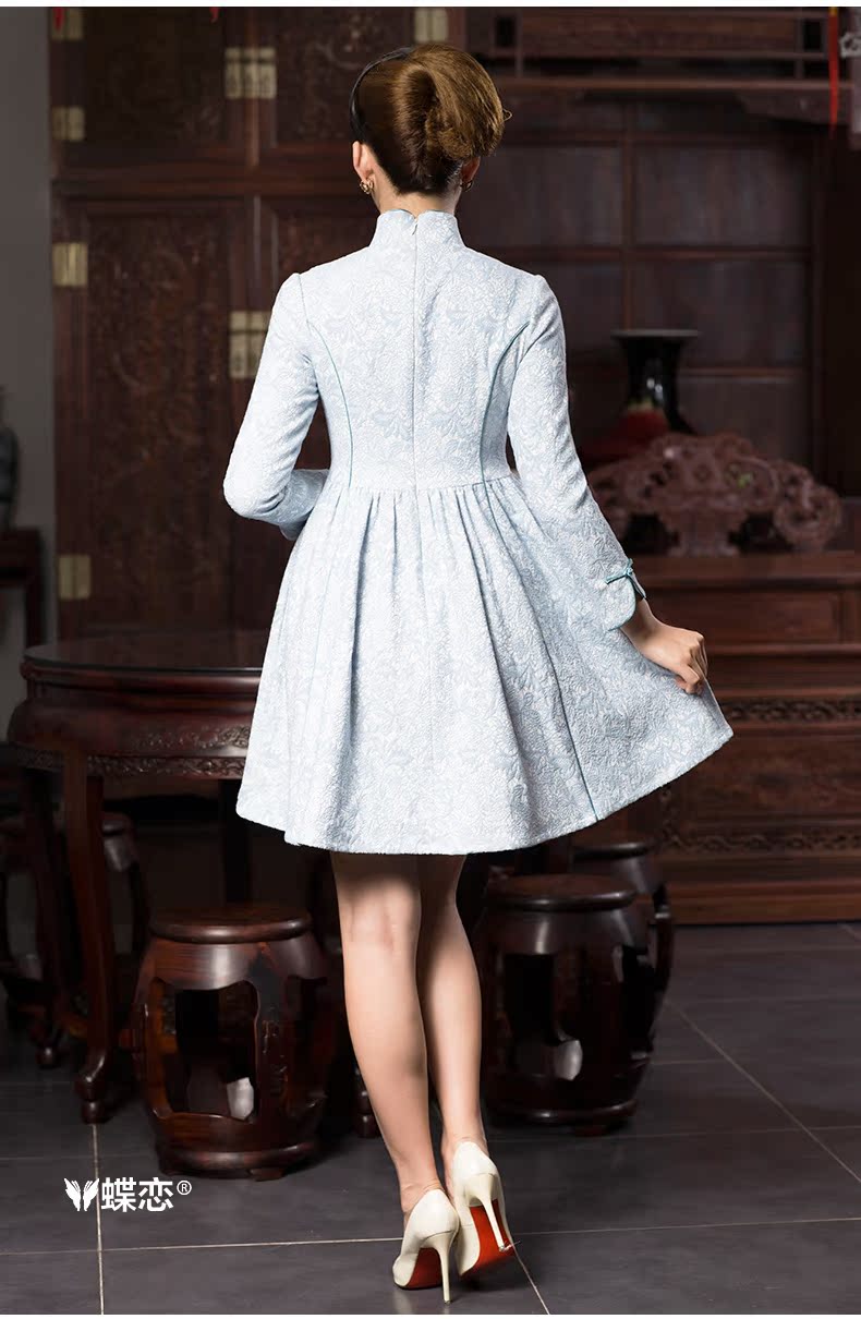 Butterfly Lovers 2015 Autumn new bridesmaid dresses, Stylish retro dresses skirts qipao improved temperament short of Qipao 48019 light blue L picture, prices, brand platters! The elections are supplied in the national character of distribution, so action, buy now enjoy more preferential! As soon as possible.