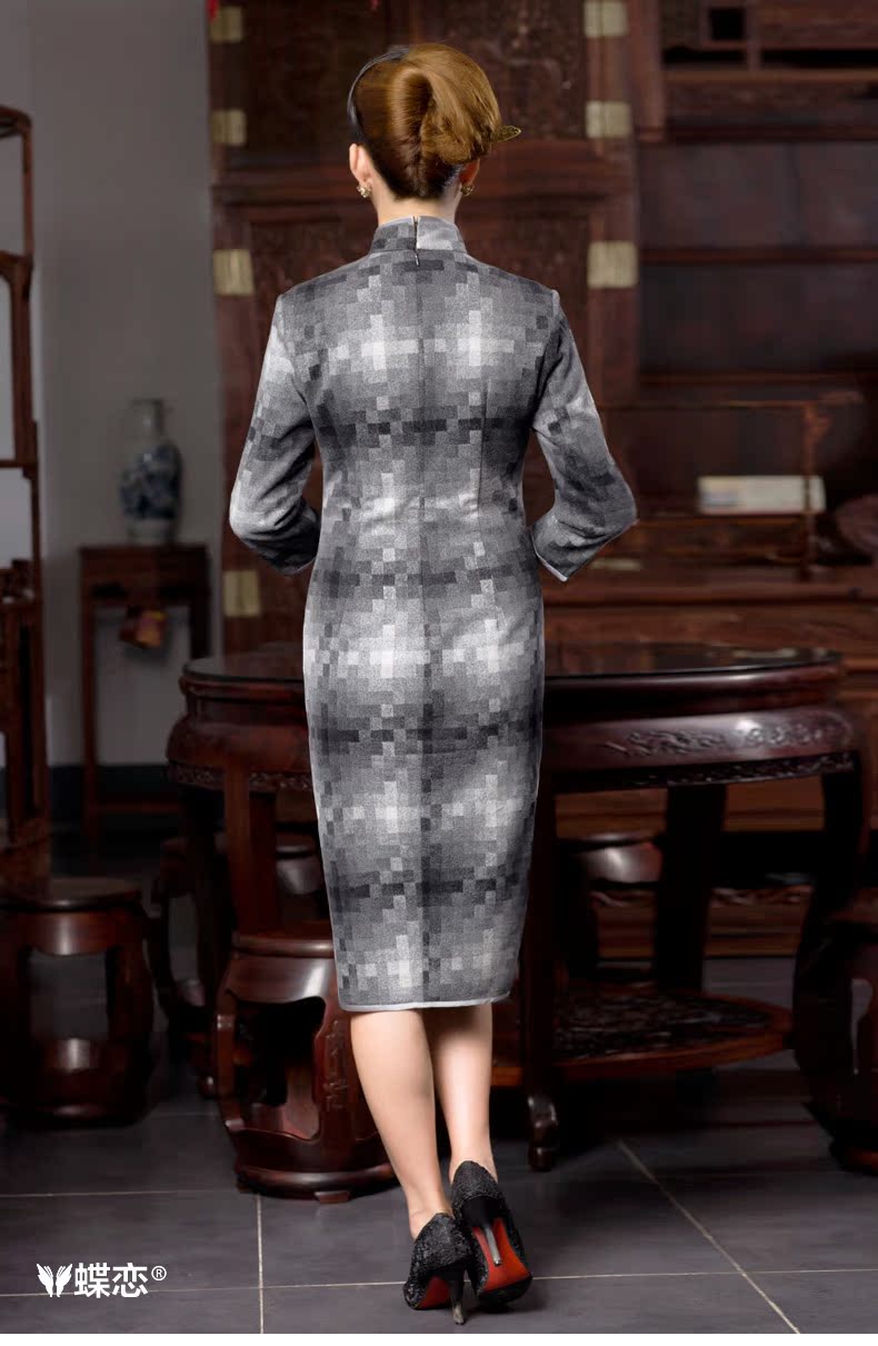 Butterfly Lovers 2015 Autumn new stylish 7 to the improvement of the Cuff cheongsam dress retro long Tang Gown cheongsam dress 49054 gray mosaic M picture, prices, brand platters! The elections are supplied in the national character of distribution, so action, buy now enjoy more preferential! As soon as possible.