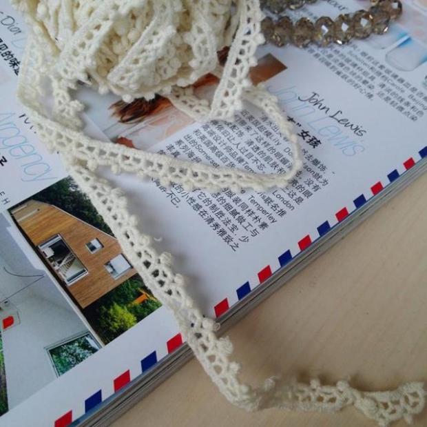 Best Sellers manual DIY clothing accessories high quality Retro flower Cotton thread Embroidery Water soluble lace wide 1cm