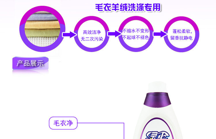 绿伞 <em>毛衣</em>净320g <em>洗毛衣</em>羊毛衫<em>不掉色</em> 不变色 