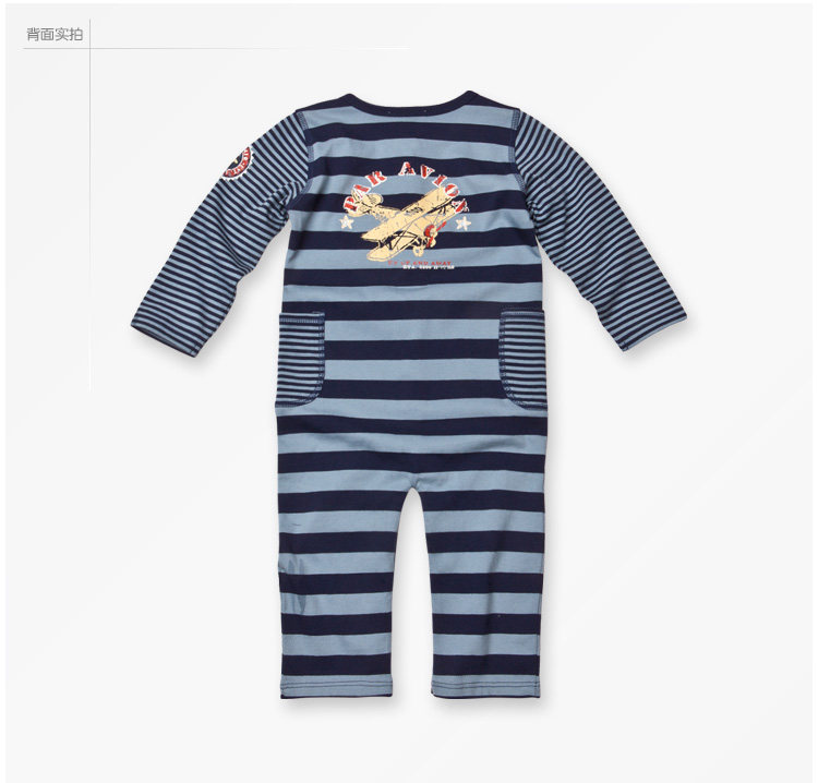 Davebella in spring and autumn classic stripe baby Siamese clothes/baby cotton cartoon climb suits