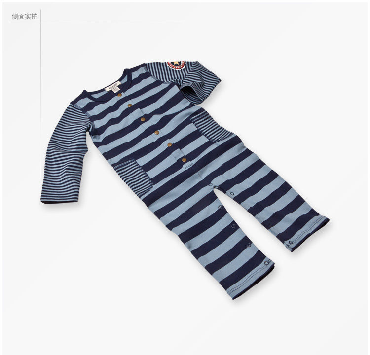 XUENI'ER Davebella in spring and autumn classic stripe baby Siamese clothes/baby cotton cartoon climb suits