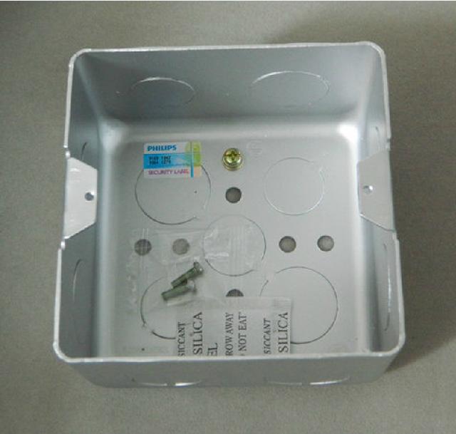 飞利浦开关插座正品86型地插暗盒底盒通用金属材质防火阻燃