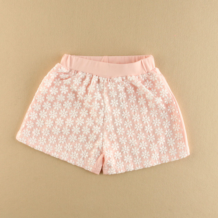 14即墨外贸童装 韩版儿童短裤 <em>女童</em> 蕾丝短裤 