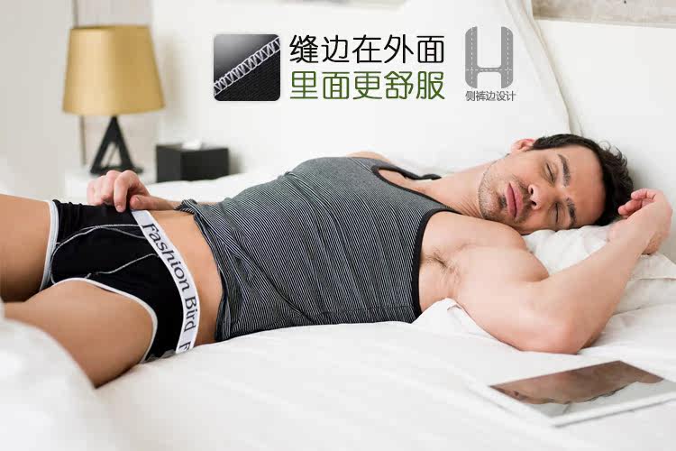 Lemon-tree Mens Sports Cotton Low Waist Sexy U Convex Solid Black/White Underwear Boxer Briefs