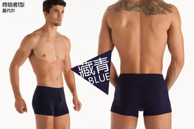Lemon-tree Mens Solid Modal Sexy Low Waist Breathable U Convex Underwear Boxer Briefs