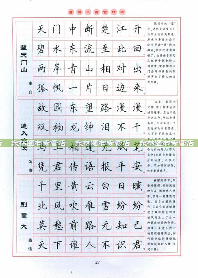 成人练字帖楷书字帖硬笔书法楷体钢笔临摹字帖 唐诗三百首精选 宋词三