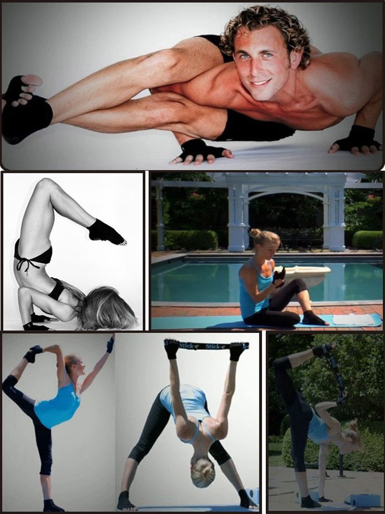 Перчатки для йоги 专业神州龙手套/瑜伽露趾手套五指瑜伽袜/防滑纯棉袜子套装b51 OTHER