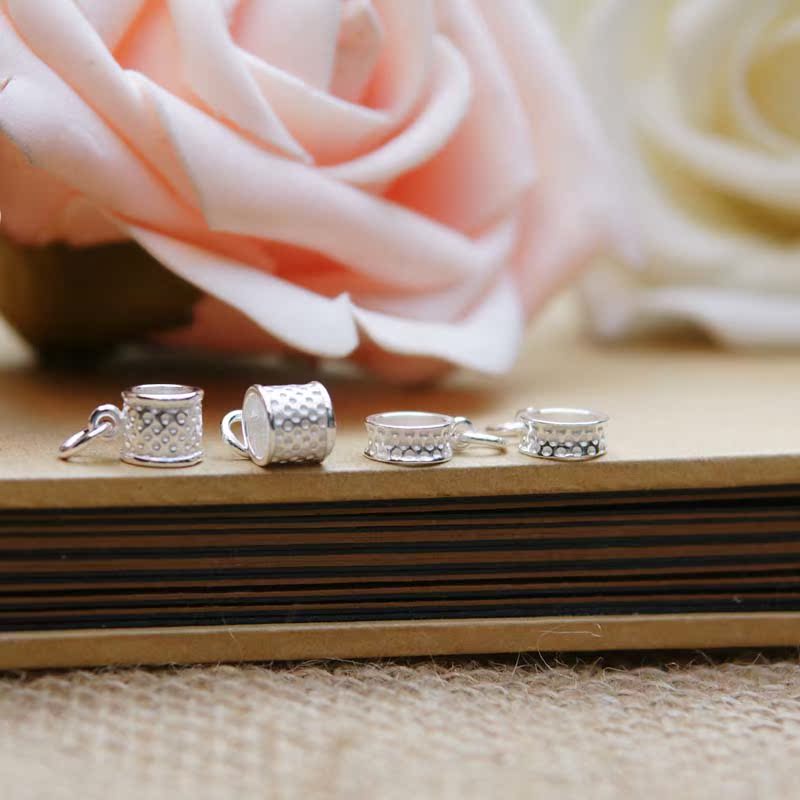 【925纯银顶针针箍千只眼避邪之物配件散件银