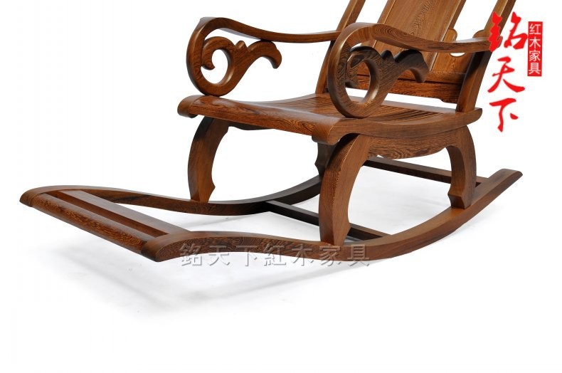 红木家具鸡翅木摇椅躺椅 中式实木仿古摇椅 逍遥椅摇摇椅老人椅