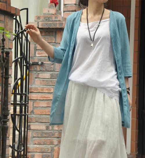 ●<em>棉麻</em>女子●夏季文艺<em>棉麻外套</em>亚麻<em>开衫</em>多色棉