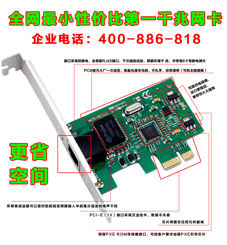 【多图】官网直销,ACS正品全新瑞昱RTL8111
