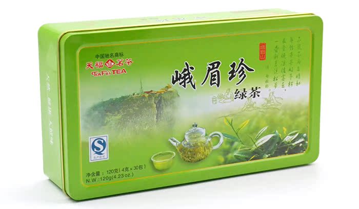 天福茗茶 早春峨眉珍 2012年雨前四川特产绿茶叶 120克马口铁盒装