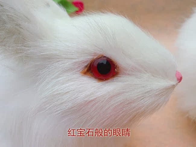 毛绒玩具 送女友 孩子礼物 品名:红眼睛仿真小卧兔子 尺寸:长约20cm