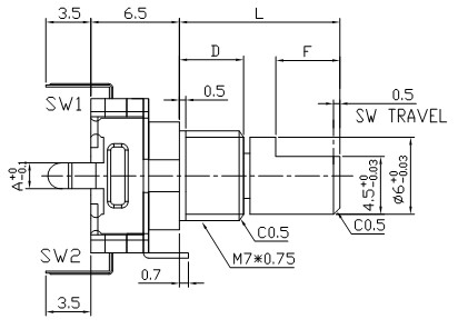 松藤|ec11 旋转编码器 音响数字电位器 带开关 柄长20mm(5个)