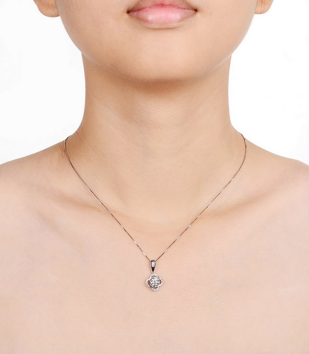 Zocai\/佐卡伊 钻石吊坠白18K金共40分钻石吊坠