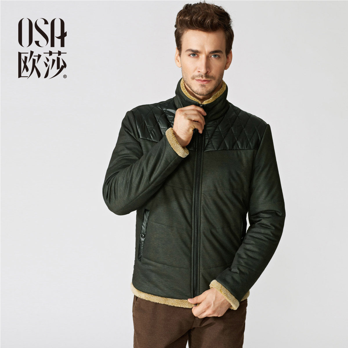 OSA欧莎2013秋冬新款男装毛领 <em>棉服外套</em> PU