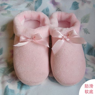 加绒加厚款春秋冬月子鞋韩版孕妇鞋包跟保暖产