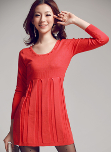 ���¸�2118*�ﶬװ�·��ɰ����泤����֯����ȹ���¿�Ůװ