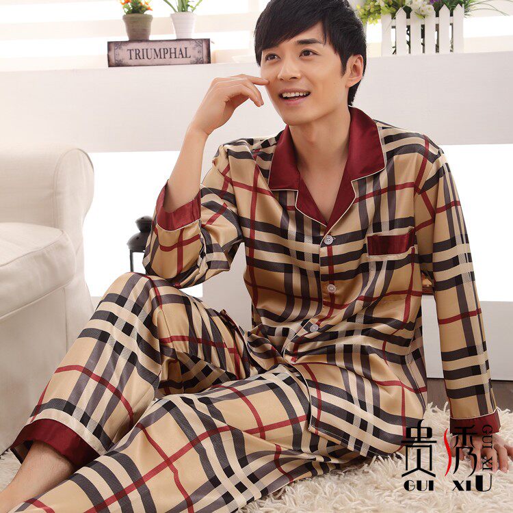 男<em>睡衣</em>夏套装 男士家居服套装<em>男式睡衣夏季</em>长